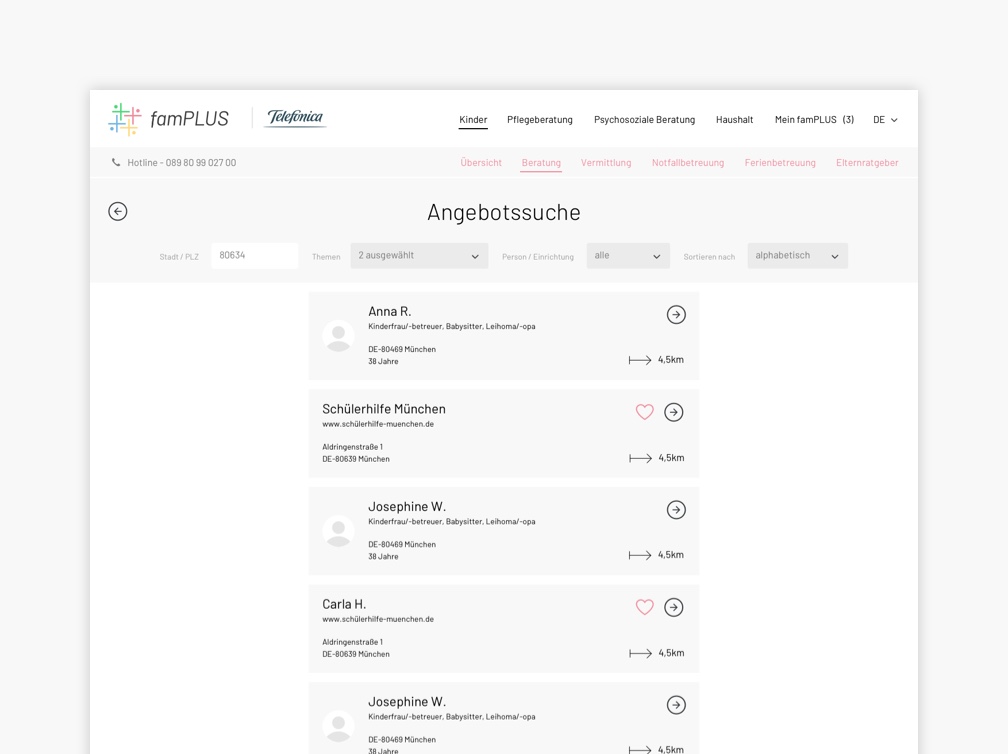 Angebotssuche Angebotssuche